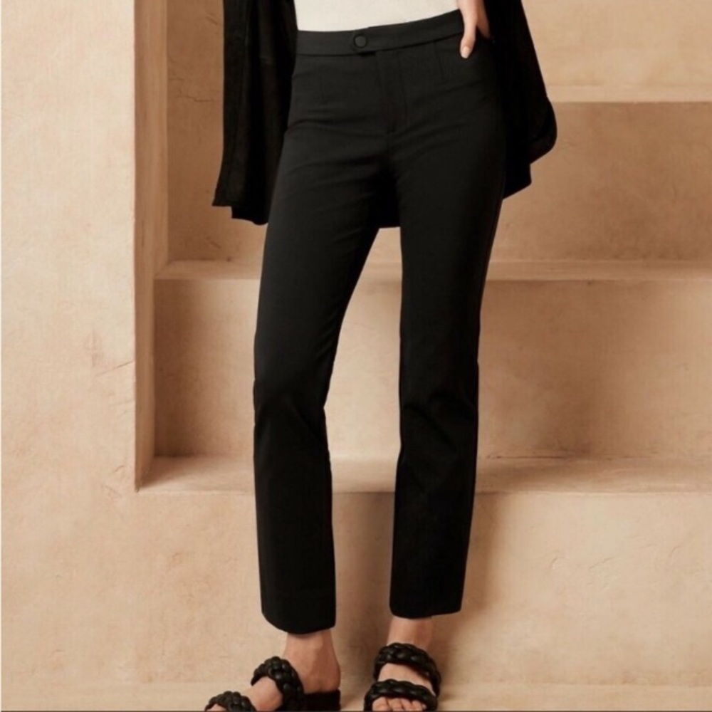 NWT! Banana Republic Women's Black Slim Sculptweave Pants 802896 🖥️7️⃣